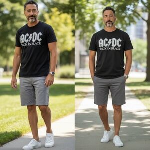 AC/DC Black Graphic Tee with White Logo